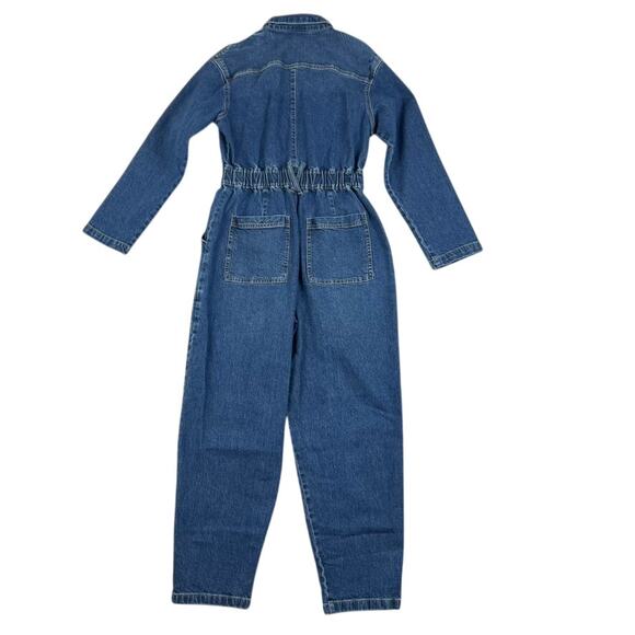 UNIVERSAL THREAD Jumpsuit Womens Size 6 Blue Denim Long Sleeve Pockets Collared - Picture 2 of 16